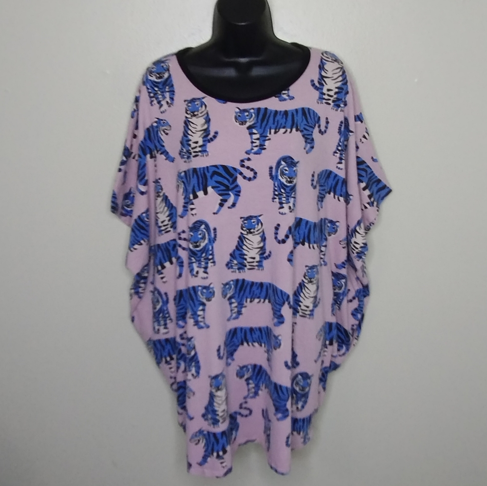 Nooworks Blue Tiger Circle Dress size L (Oversized fit)